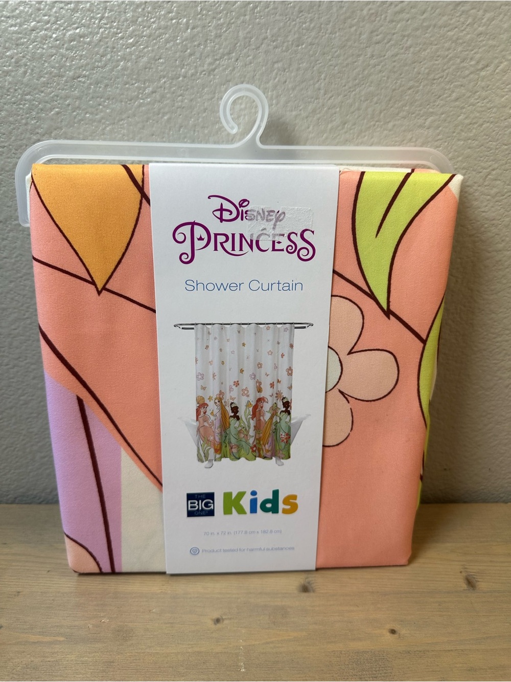 Disney Princess Shower Curtain - Peach Pink Lime Floral